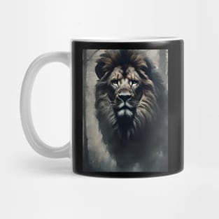 Lion in the Foggy Forest Mug
